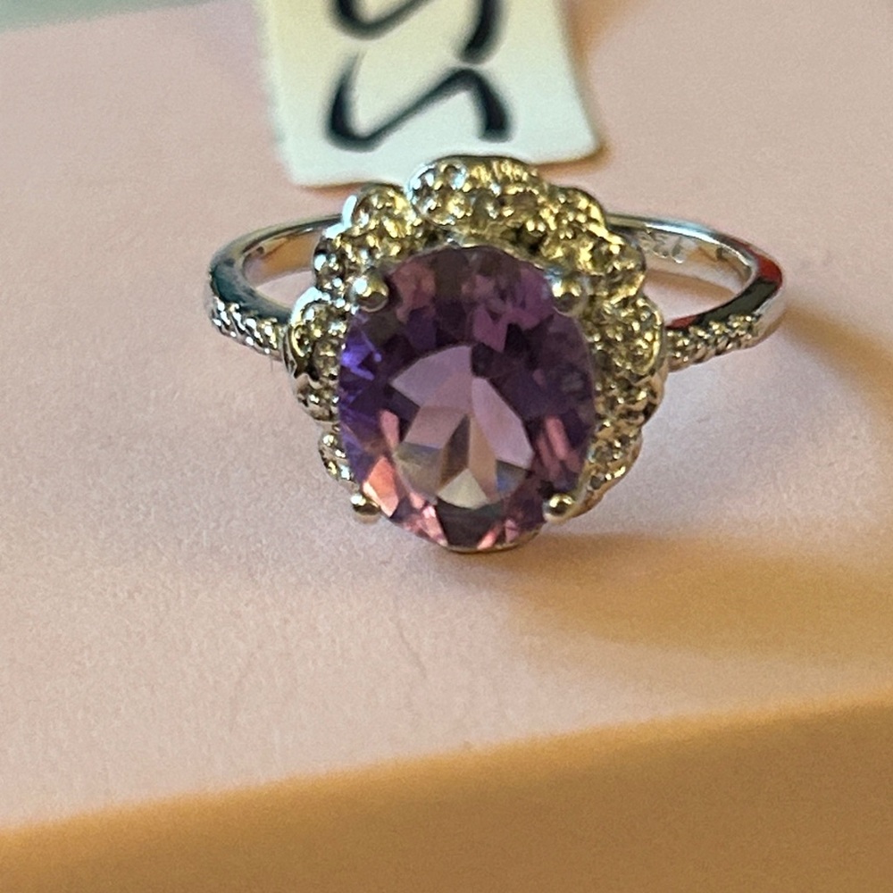 Elegant‎ Ameythst Gemstone 925 Sterling Silver Ring size 7
